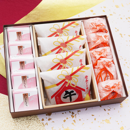 迎春菓詰め合わせ みなくち5個迎春どら焼き午4個珠の栗5個