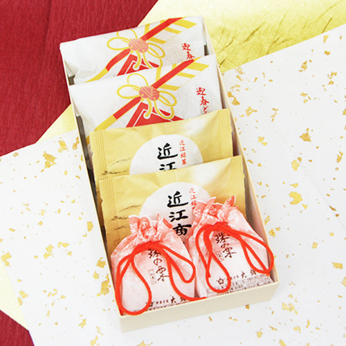 迎春菓詰め合わせ 迎春どら焼き午2個近江商人2個珠の栗2個