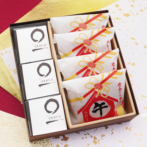 迎春菓詰め合わせ MARU3個迎春どら焼き午4個