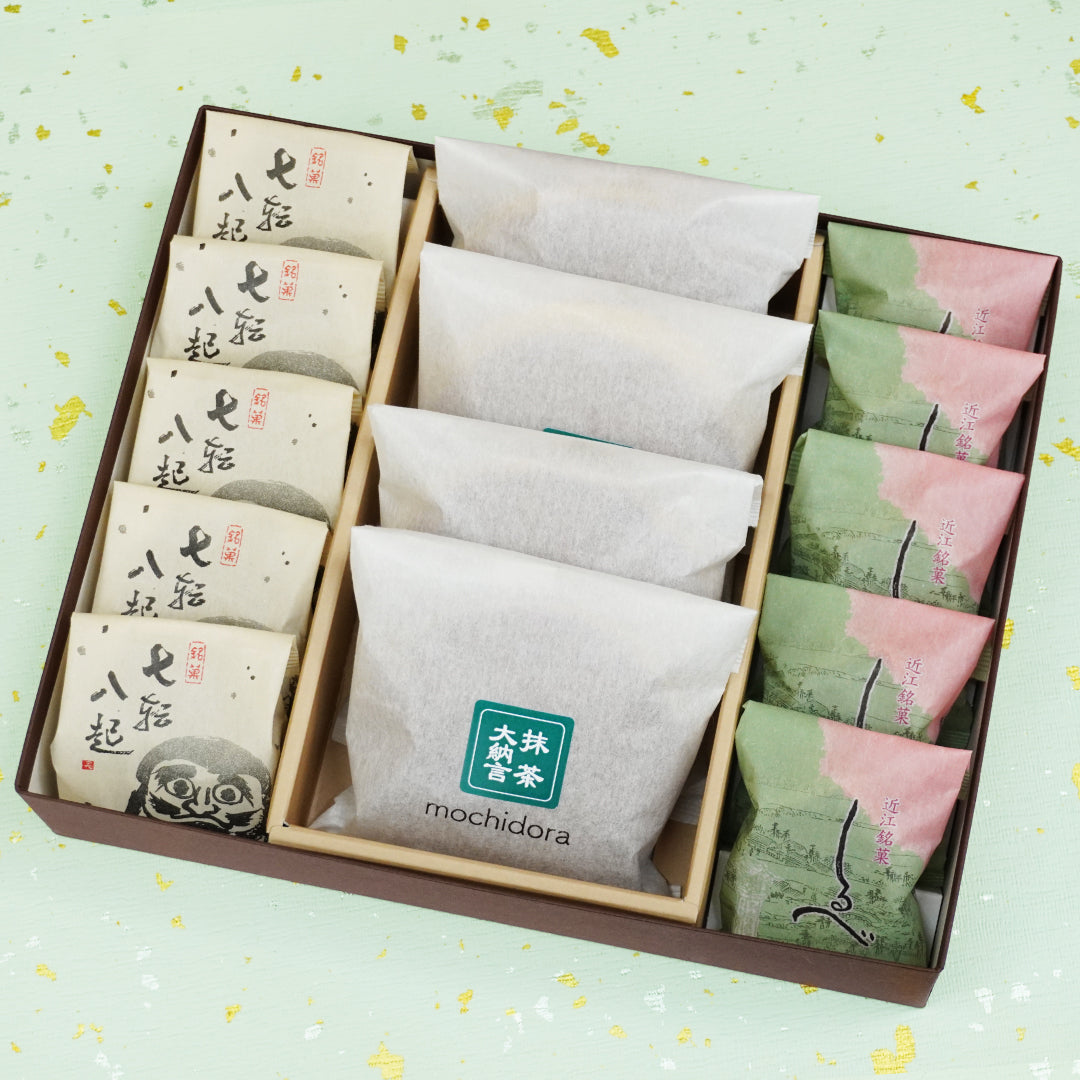 mochidora抹茶大納言4個七転八起5個しるべ5個詰め合わせ