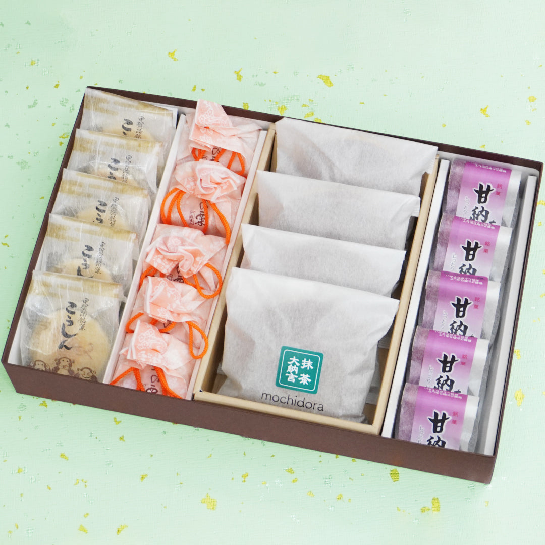 mochidora抹茶大納言4個こうしん5個珠の栗5個大納言甘納豆5個